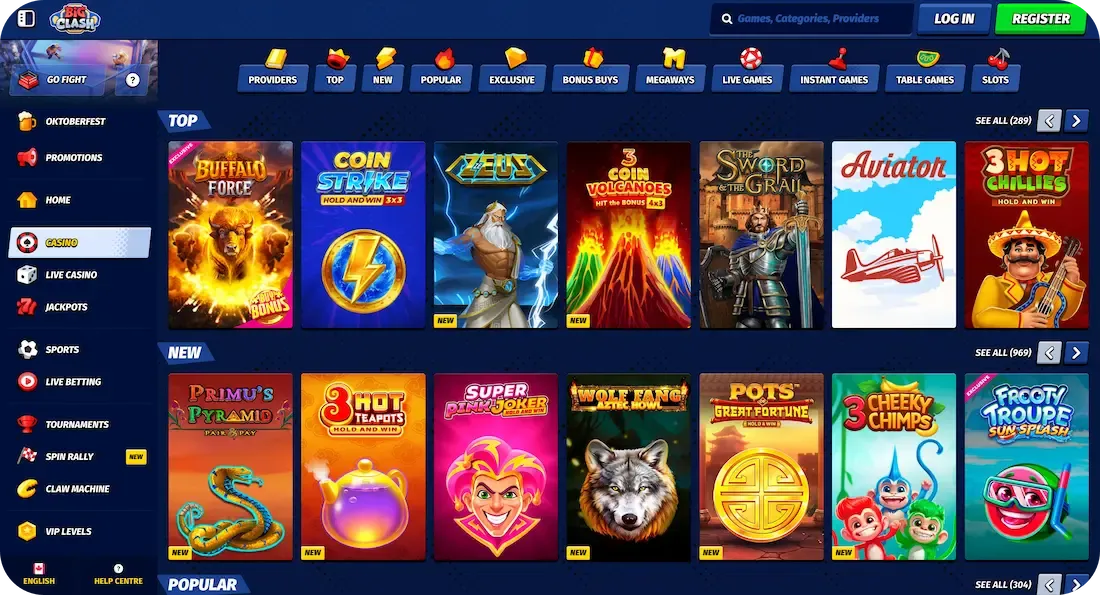 bigclash casino games