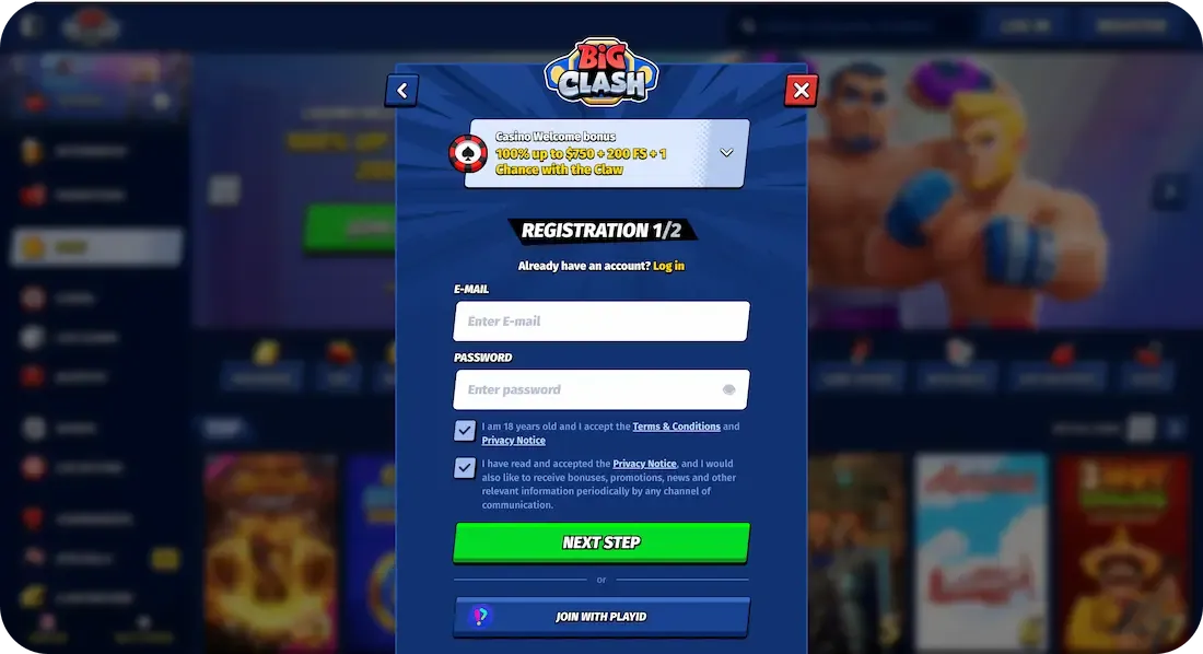 bigclash casino registration